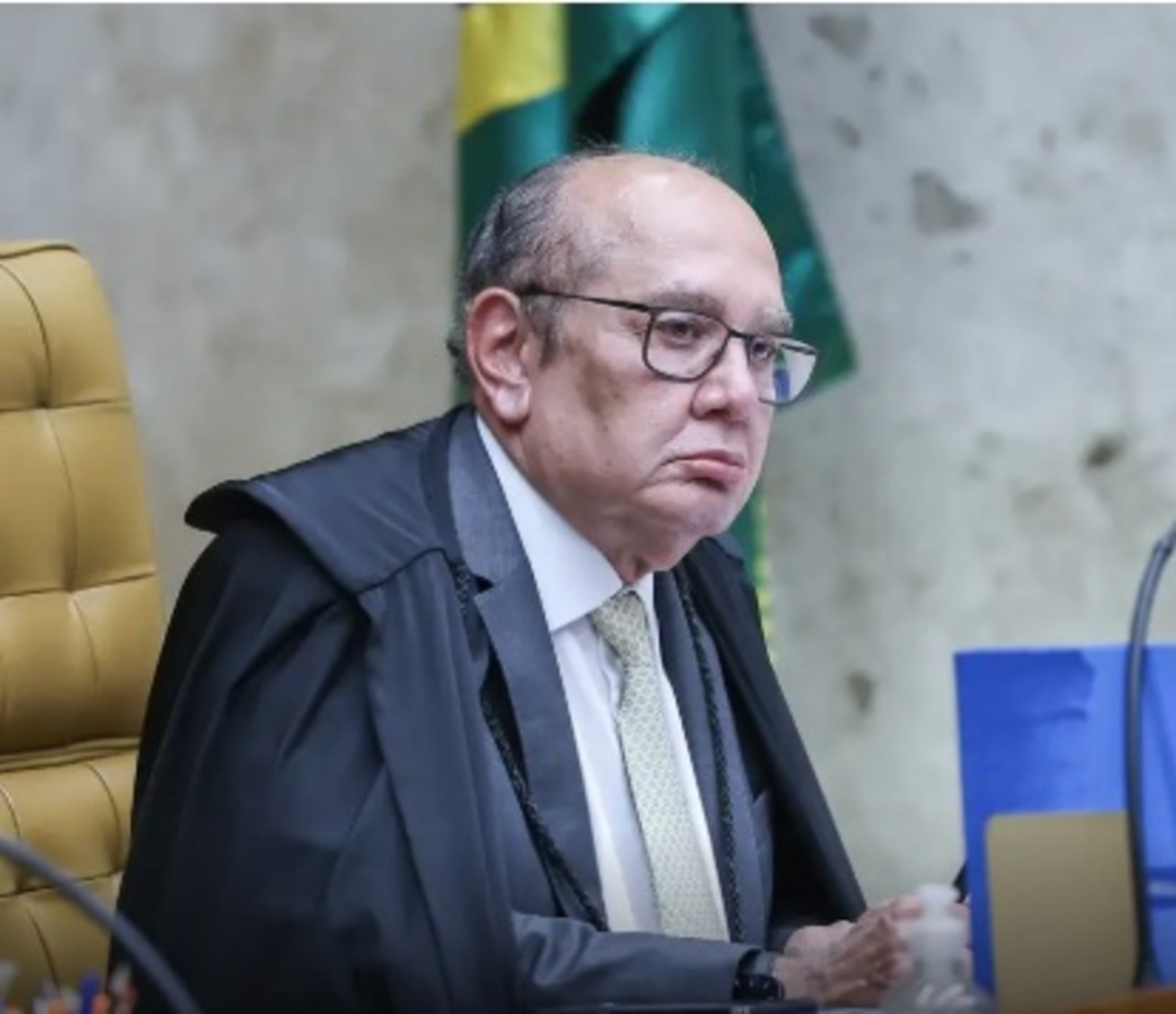 Ministro Gilmar Mendes durante sessão do Supremo Tribunal Federal